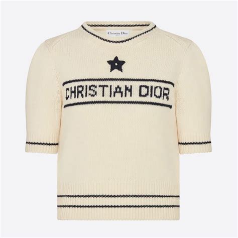 dior crochet shirt|dior women's short sleeve sweaters.